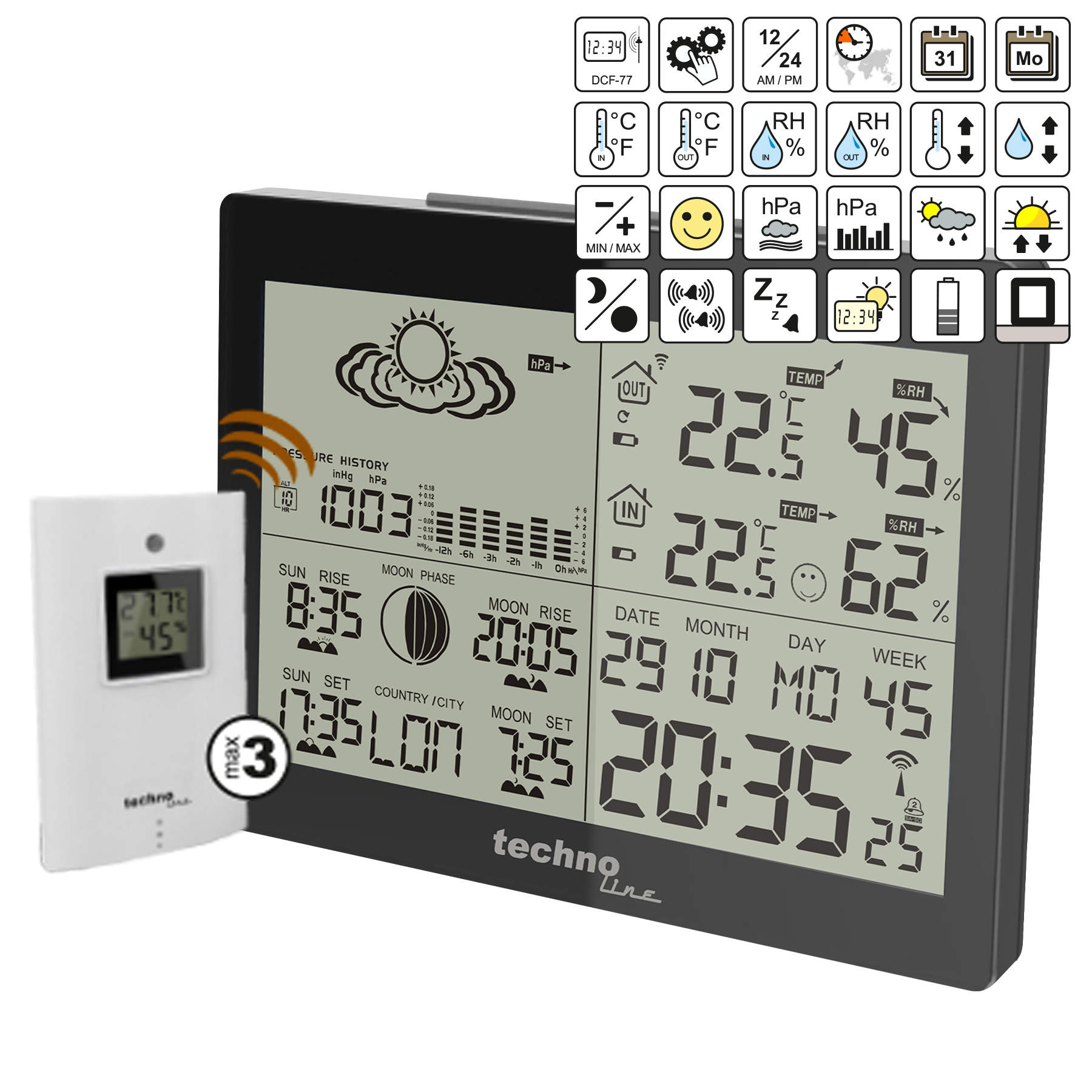 Метеостанція Technoline WS6760 Black (WS6760) — фото 8
